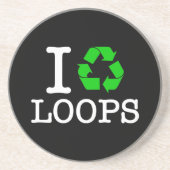 Ik Recyclen Loops Zandsteen Onderzetter (Voorkant)