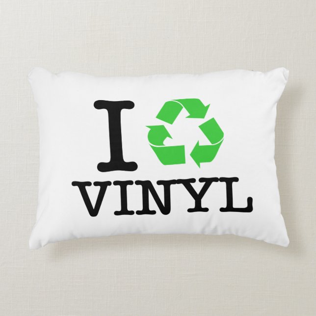 Ik Recyclen vinyl Accent Kussen (Voorkant)