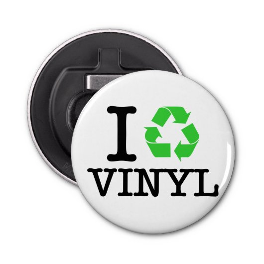 Ik Recyclen vinyl Button Flesopener (Voorkant)