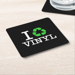 Ik Recyclen vinyl Kartonnen Onderzetters