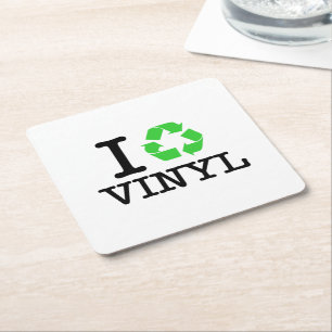Ik Recyclen vinyl Kartonnen Onderzetters