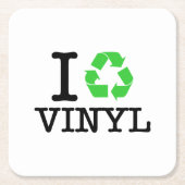 Ik Recyclen vinyl Kartonnen Onderzetters (Voorkant)