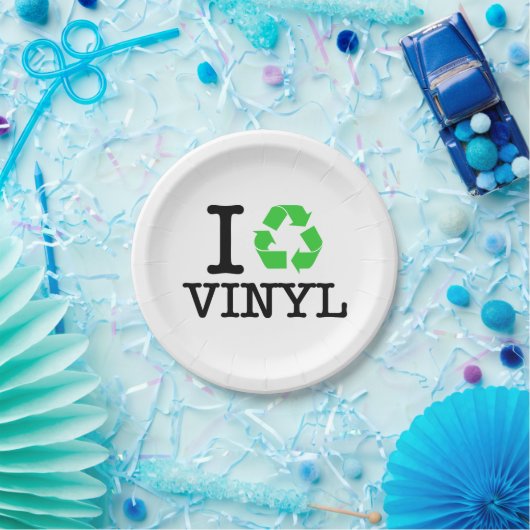 Ik Recyclen vinyl Papieren Bordje (Feest)