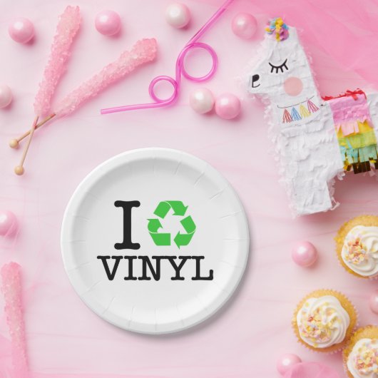 Ik Recyclen vinyl Papieren Bordje (Feest)