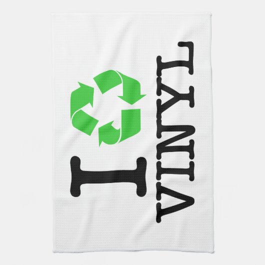 Ik Recyclen vinyl Theedoek (Verticaal)