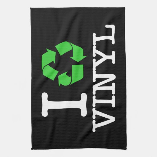 Ik Recyclen vinyl Theedoek (Verticaal)