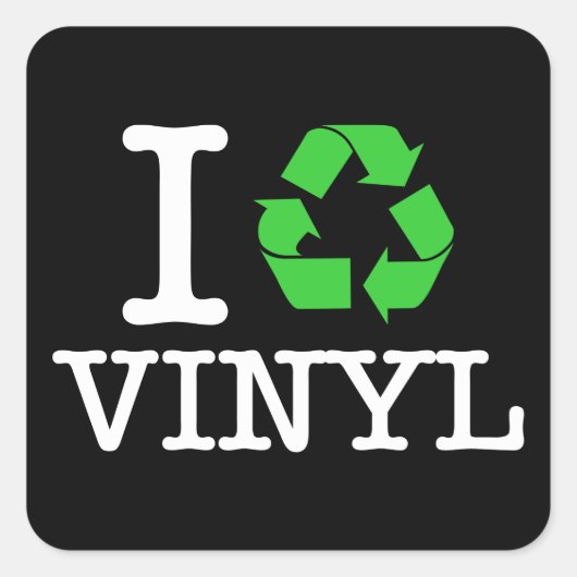 Ik Recyclen vinyl Vierkante Sticker (Voorkant)