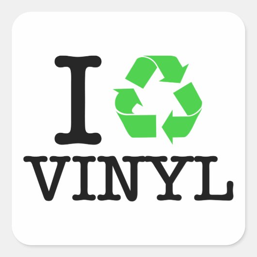 Ik Recyclen vinyl Vierkante Sticker (Voorkant)