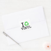 Ik Recyclen vinyl Vierkante Sticker (Envelop)