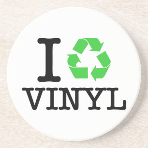 Ik Recyclen vinyl Zandsteen Onderzetter