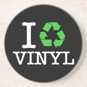 Ik Recyclen vinyl Zandsteen Onderzetter