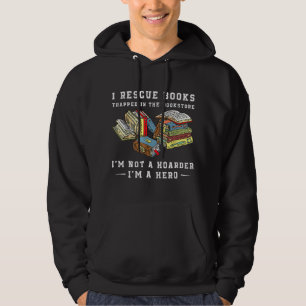 Ik red boek dat vastzit in de boekwinkel. Ik ben g Hoodie