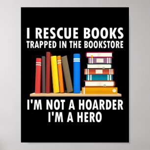Ik red boeken die vastzitten in de boekwinkel Funn Poster