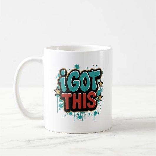 IK RED DAT Graffiti Stijl Motiverende Typografie  Koffiemok (Links)