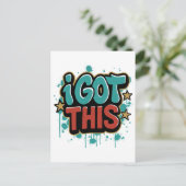 IK RED HET Graffiti Stijl Motiverende Typografie Briefkaart (Staand voorkant)