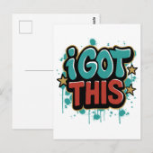 IK RED HET Graffiti Stijl Motiverende Typografie Briefkaart (Voorkant / Achterkant)