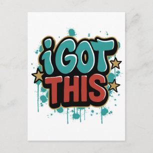 IK RED HET Graffiti Stijl Motiverende Typografie  Briefkaart