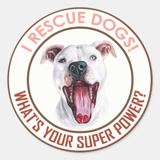 IK RED HONDEN! RONDE STICKER (Voorkant)