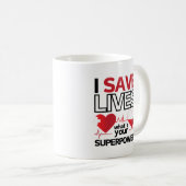 "Ik red levens - Superpower" Gezondheidszorg Hero Koffiemok (Voorkant rechts)