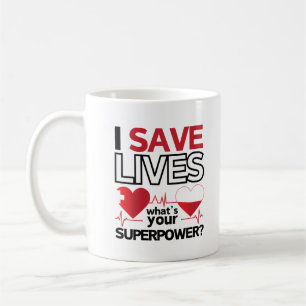 "Ik red levens - Superpower" Gezondheidszorg Hero Koffiemok