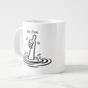 Ik Red Me Prima Verdrinkend Funny Sarcasme Duim O Grote Koffiekop