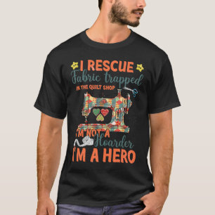 Ik red stof die vastzit in de quiltwinkel waar ik t-shirt