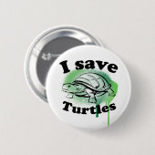 Ik red Turtles Ronde Button 5,7 Cm (Voorkant /achterkant)