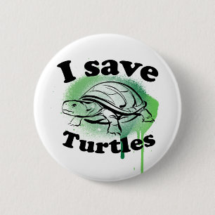 Ik red Turtles Ronde Button 5,7 Cm