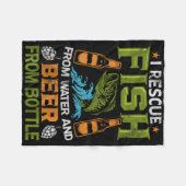 Ik red vis uit water en bier uit flessen - O Fleece Deken (Voorkant (Horizontaal))