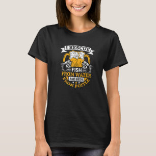 Ik red vissen van water visser vissen t-shirt