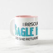 Ik redde een Bagle Hound (Vrouw) Dog Adoption Tweekleurige Koffiemok (Voorkant links)