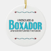 Ik redde een Boxador (Vrouw) Dog Adoption Design Keramisch Ornament (Voorkant)