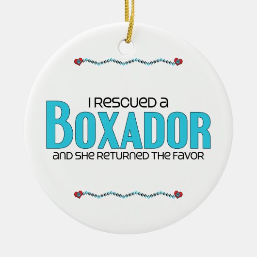 Ik redde een Boxador (Vrouw) Dog Adoption Design Keramisch Ornament (Voorkant)