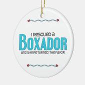 Ik redde een Boxador (Vrouw) Dog Adoption Design Keramisch Ornament (Links)