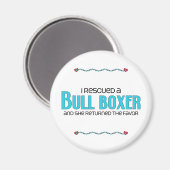 Ik redde een Bull Boxer (Vrouw) Hondenadoptie Magneet (Voorkant / Achterkant)