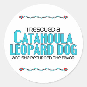 Ik redde een Catahoula Leopard Dog (Vrouw Dog) Ronde Sticker