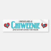 Ik redde een Chiweenie (Vrouw) ontwerp van de Dog  Bumpersticker (Voorkant)