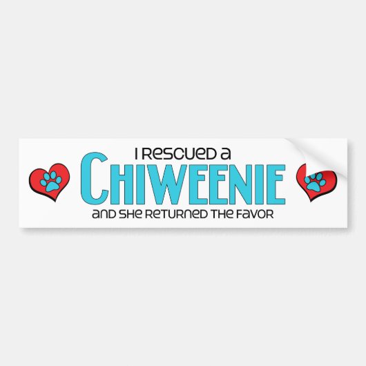 Ik redde een Chiweenie (Vrouw) ontwerp van de Dog  Bumpersticker (Voorkant)