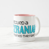 Ik redde een Cockeranian (Vrouw) Dog Adoption Tweekleurige Koffiemok (Voorkant rechts)