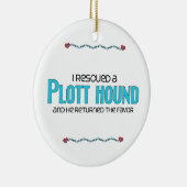 Ik redde een hond van de plott (mannelijke hond) keramisch ornament (Rechts)