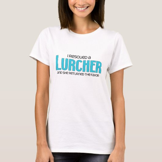 Ik redde een Lurcher (Vrouw Dog) T-shirt (Voorkant)