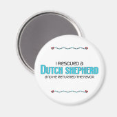 Ik redde een Nederlandse herder (mannelijke hond) Magneet (Voorkant / Achterkant)