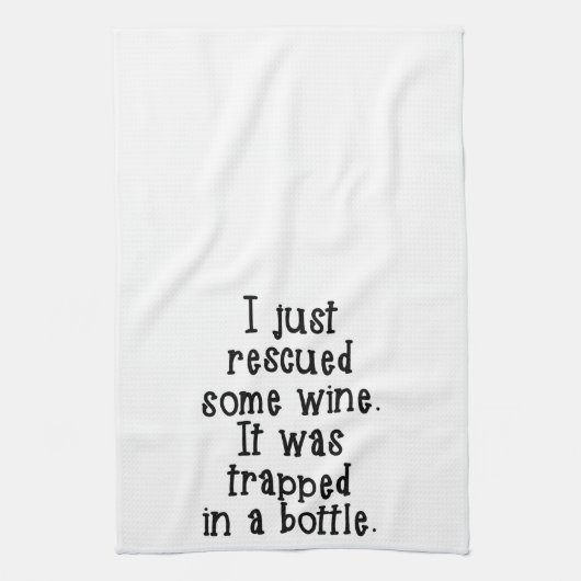 Ik redde gewoon wat wijn keukenhanddoek (Verticaal)