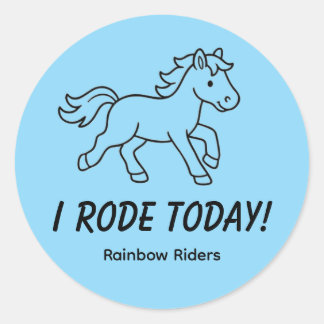 Ik reed blauw ronde sticker