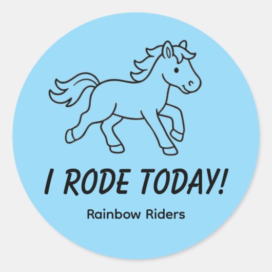 Ik reed blauw ronde sticker (Voorkant)