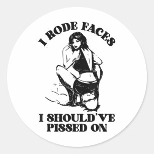 Ik reed gezichten die ik op Funny Design had moete Ronde Sticker