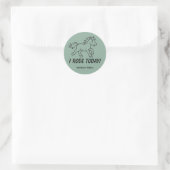 Ik reed groen ronde sticker (Tas)