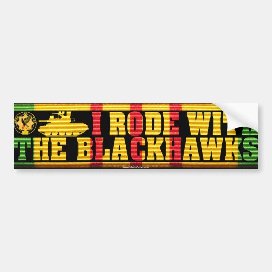 Ik reed met de Blackhawks M551-Bumpersticker Bumpersticker (Voorkant)