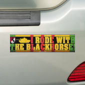 Ik reed met de Blackhorse M48A3 Bumpersticker (Op auto)