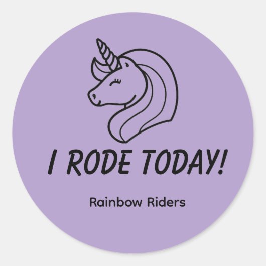Ik reed vandaag Lavendel Ronde Sticker (Voorkant)
